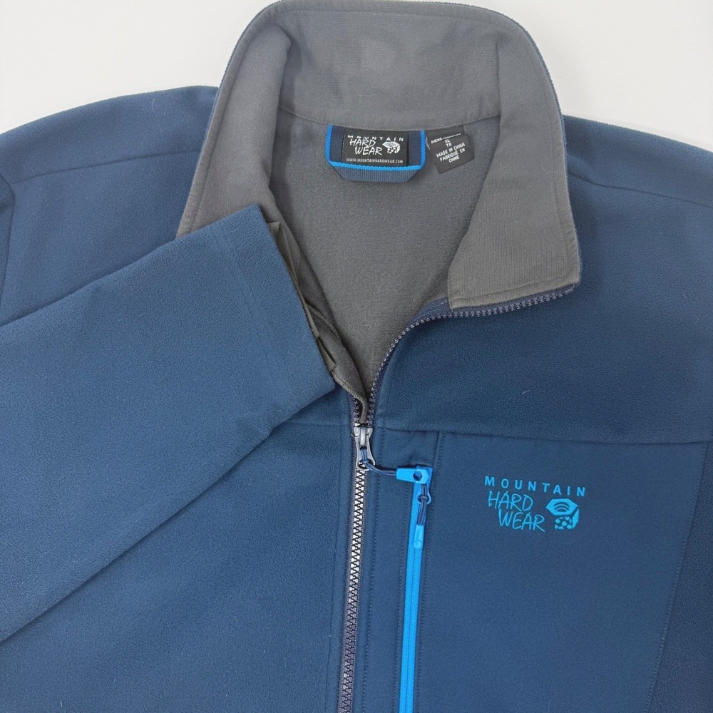 Mountain Hardwear Mens XL Navy Blue Full Zip Fleece Jacket Technical Midlayer